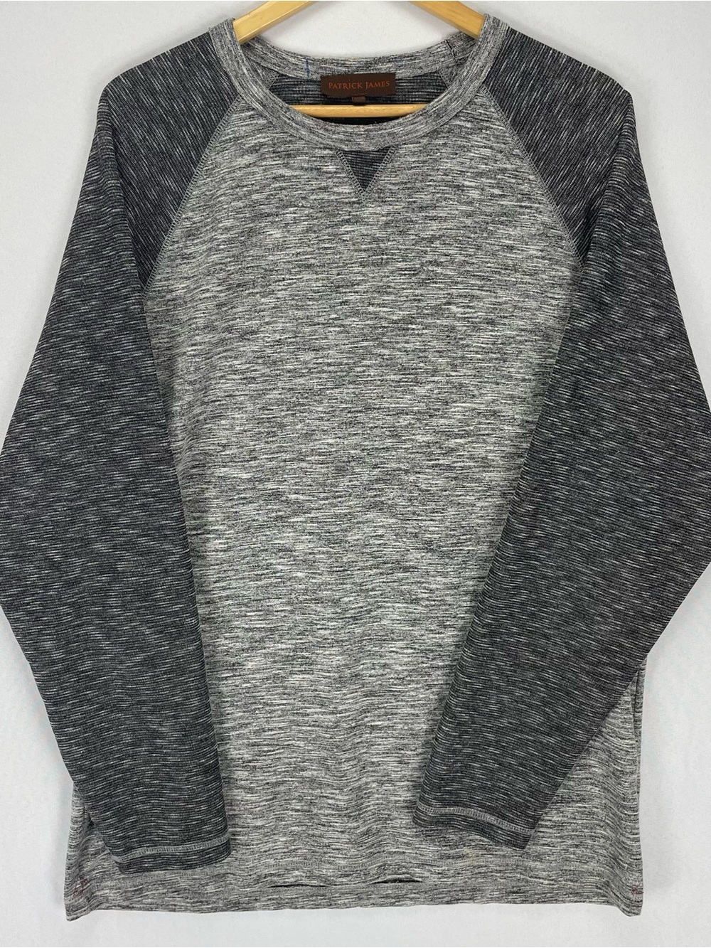 Patrick James Long Sleeve Shirt Men’s XXL Gray Ribbed Knit Stretch Midweight